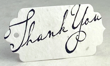 Cursive Thank You tag