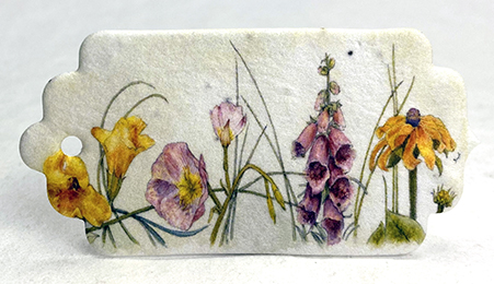 watercolor flowers tag