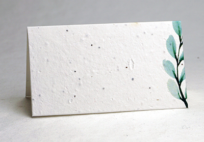 Blue Edge Branch print seed paper place card