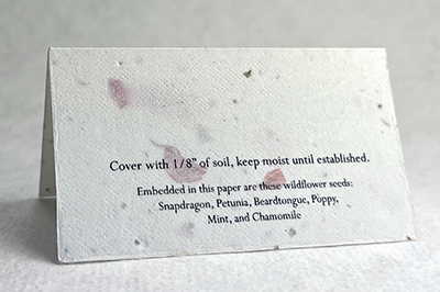 Printed Seed Paper Place Card