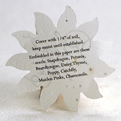 printed seed paper flower  shapes