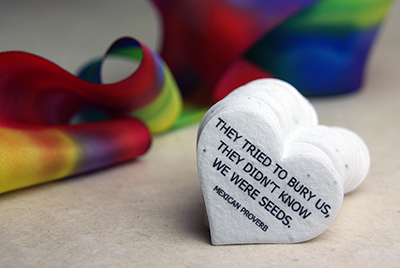 printed seed paper hearts Proverb